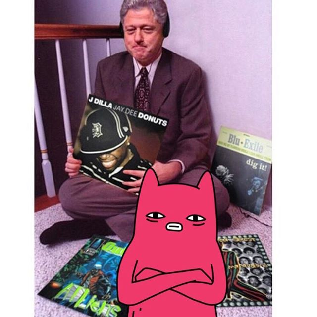 Abel & Bill Clinton listening to J Dilla Records