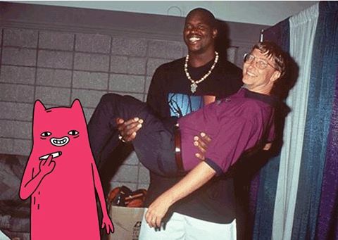 Shaq with Bill Gates and Abel