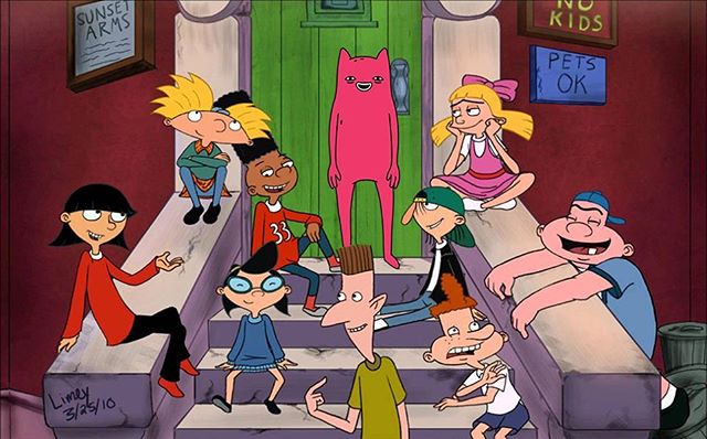 Abel chillin with Hey Arnold kids