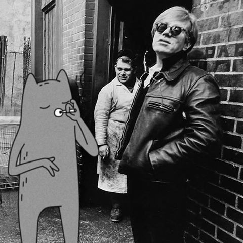 Throwback alley smokin with Abel and Andy Warhol