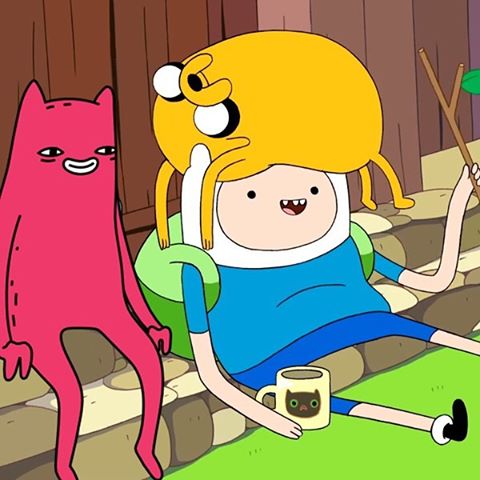 Abel and Jake and Finn from Adventure Time chillin